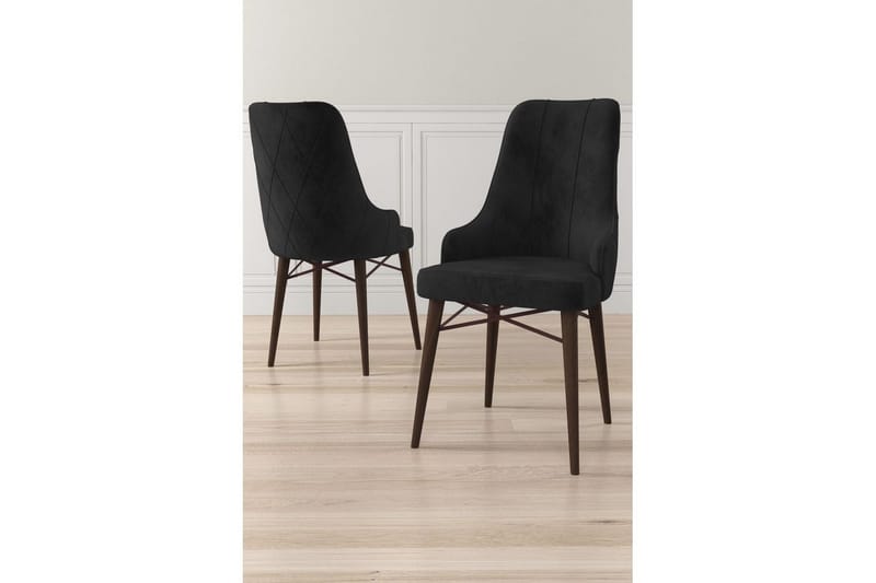 Spisestole Puntoz Sort / Brun - Sort / Brun - Møbler - Stole & lænestole - Spisebordsstole & køkkenstole