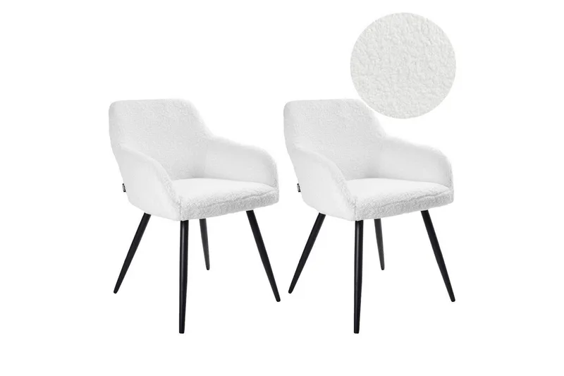 Spisestuestol Casmalia sæt á 2 Hvid/Sort, Hvid/Sort