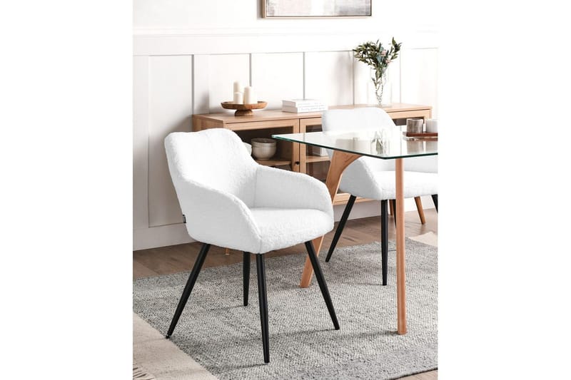 Spisestuestol Casmalia sæt á 2 Hvid/Sort - Hvid/Sort - Møbler - Stole & lænestole - Spisebordsstole & køkkenstole