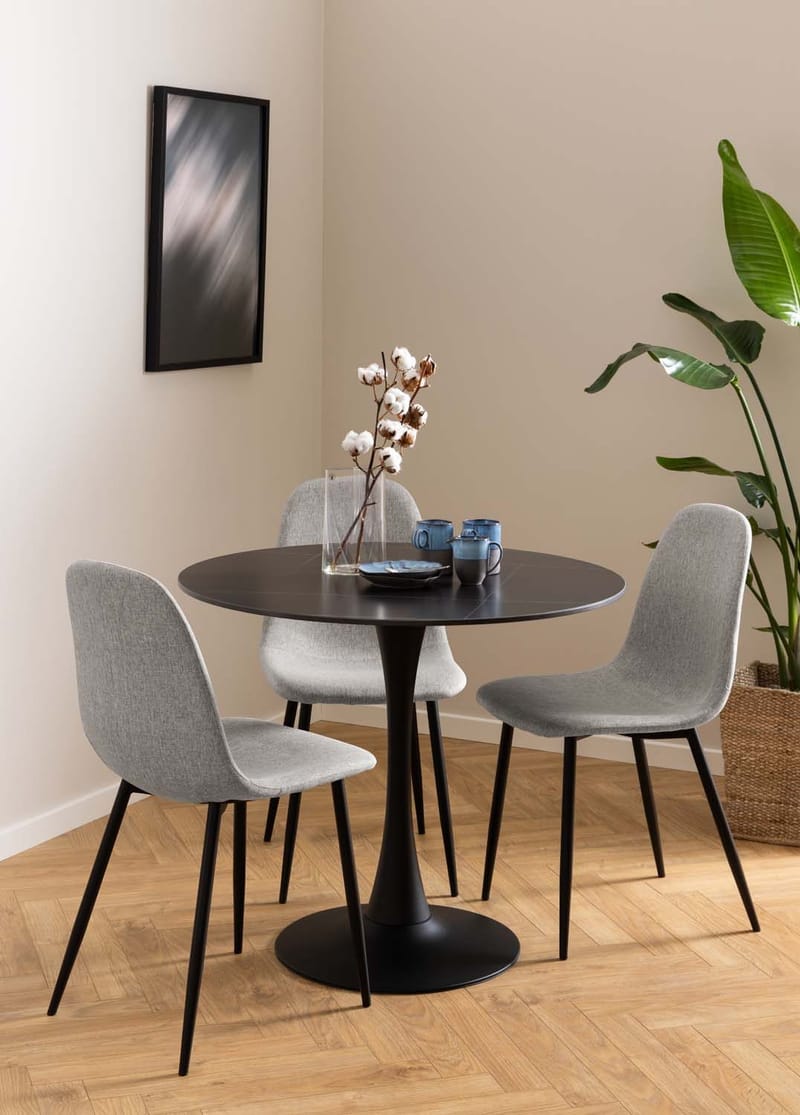 Spisestuestol HOME4YOU Celia Grå/sort - grå/sort - Møbler - Stole & lænestole - Spisebordsstole & køkkenstole
