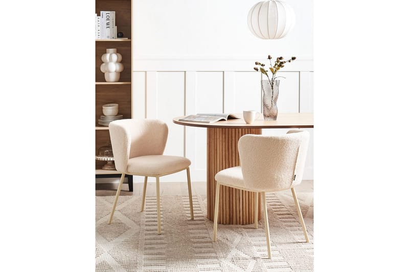 Spisestuestol Mina II sæt med 2 Beige - Beige - Møbler - Stole & lænestole - Spisebordsstole & køkkenstole