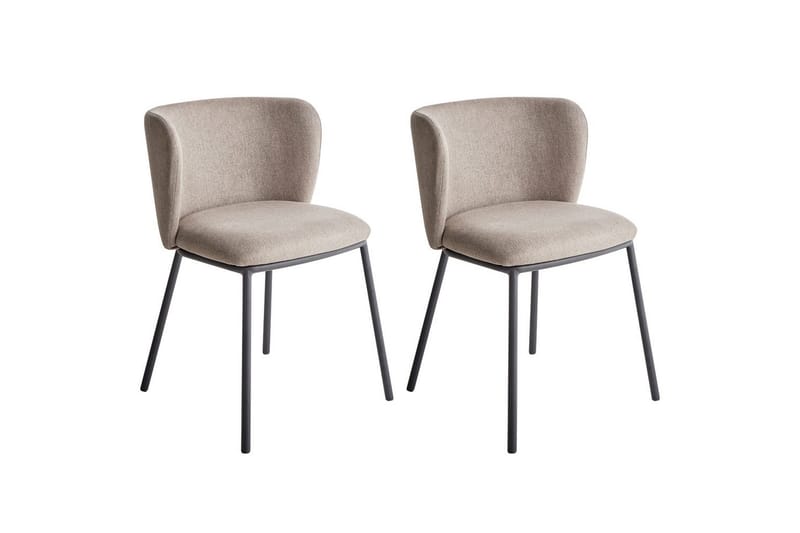 Spisestuestol Mina sæt med 2 Beige/sort - Beige/sort - Møbler - Stole & lænestole - Spisebordsstole & køkkenstole