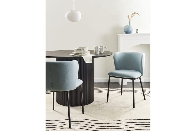 Spisestuestol Mina sæt med 2 Blå/Sort - Blå/Sort - Møbler - Stole & lænestole - Spisebordsstole & køkkenstole