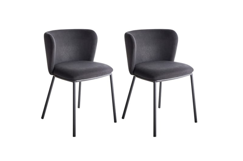 Spisestuestol Mina sæt med 2 Sort, Sort
