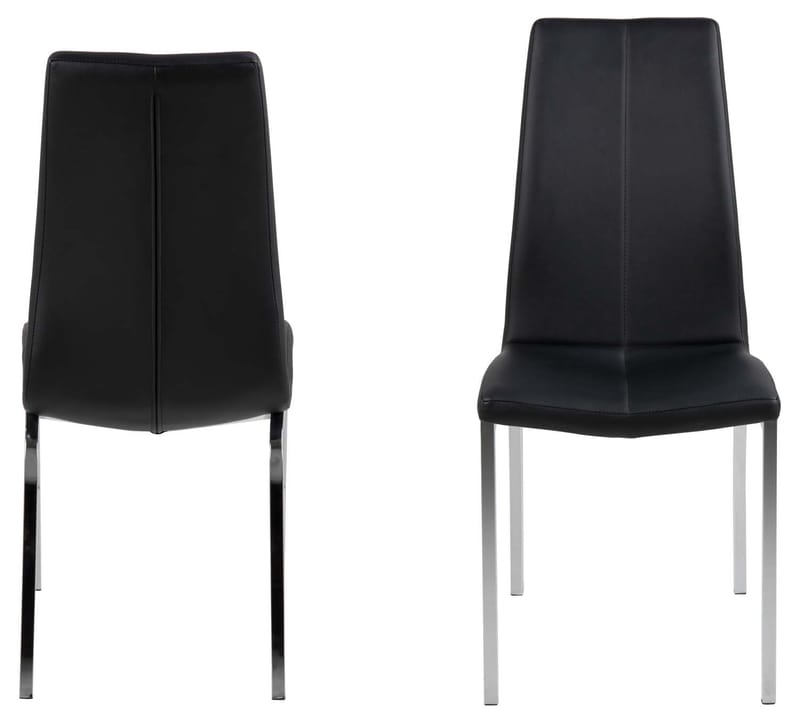 Stol HOME4YOU Asama Sort/krom - sort - Møbler - Stole & lænestole - Spisebordsstole & køkkenstole
