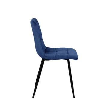 Stol HOME4YOU Chilli Mørkeblå velour - Mørkeblå - Møbler - Stole & lænestole - Spisebordsstole & køkkenstole