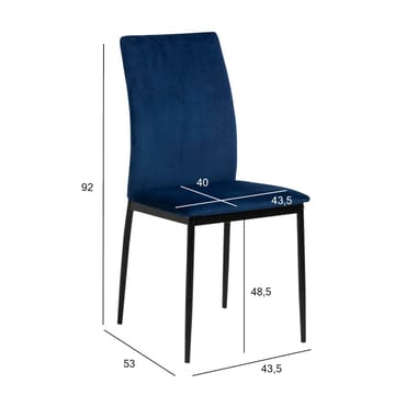 Stol HOME4YOU Demina Blå - Blå - Møbler - Stole & lænestole - Spisebordsstole & køkkenstole