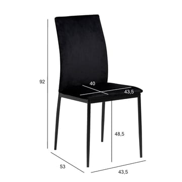Stol HOME4YOU Demina Sort - Sort - Møbler - Stole & lænestole - Spisebordsstole & køkkenstole