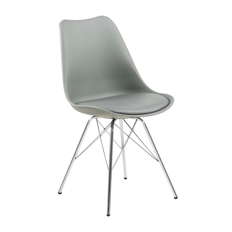 Stol HOME4YOU Eris Grå/krom - Grå/krom - Møbler - Stole & lænestole - Spisebordsstole & køkkenstole