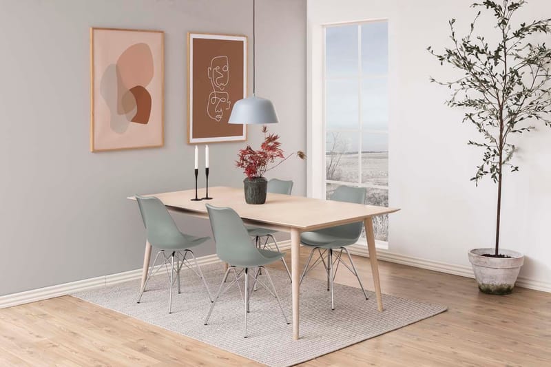 Stol HOME4YOU Eris Grå/krom - Grå/krom - Møbler - Stole & lænestole - Spisebordsstole & køkkenstole