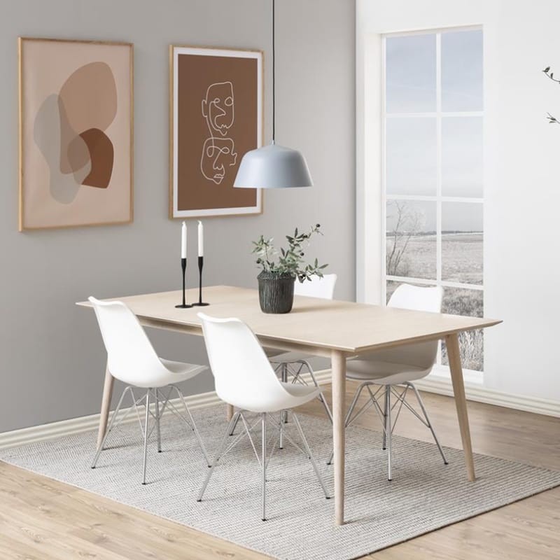 Stol HOME4YOU Eris Hvid/krom - Hvid/krom - Møbler - Stole & lænestole - Spisebordsstole & køkkenstole