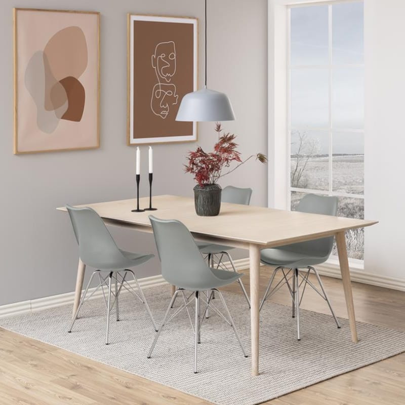 Stol HOME4YOU Eris Hvid/krom - Hvid/krom - Møbler - Stole & lænestole - Spisebordsstole & køkkenstole