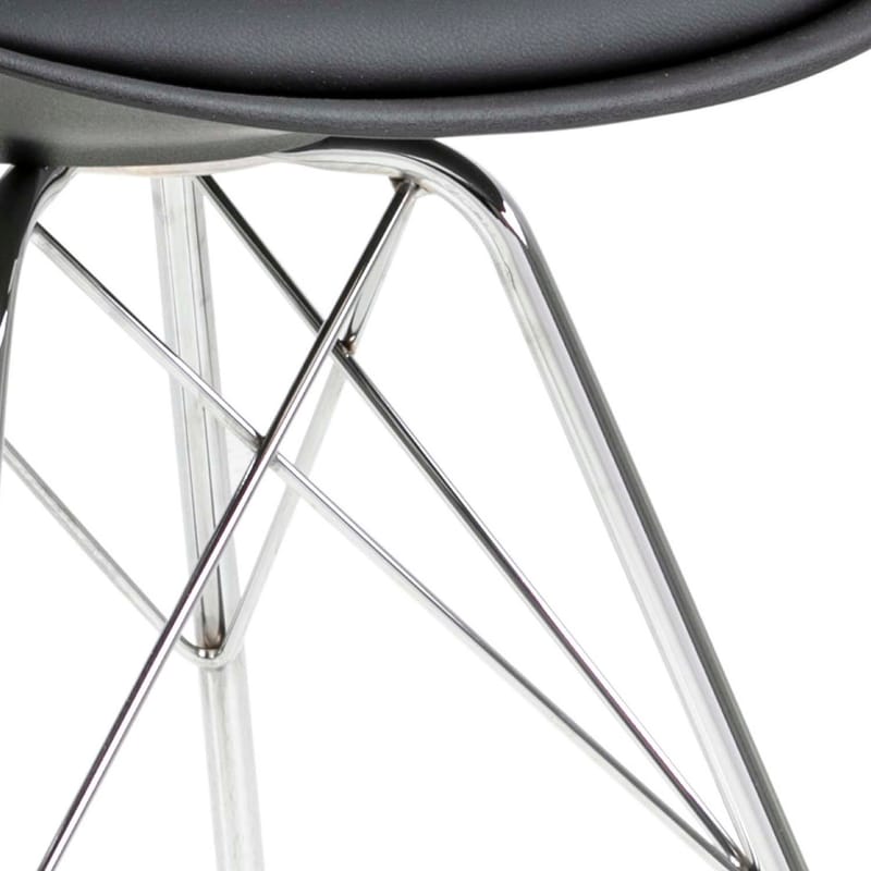 Stol HOME4YOU Eris Sort/krom - Sort/krom - Møbler - Stole & lænestole - Spisebordsstole & køkkenstole