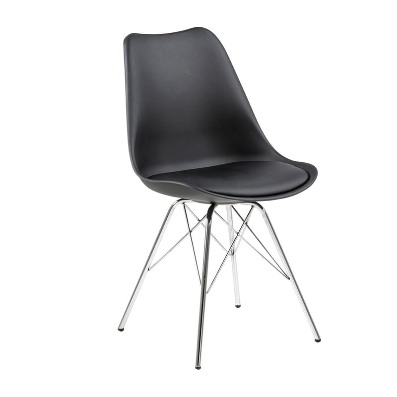 Stol HOME4YOU Eris Sort/krom - Sort/krom - Møbler - Stole & lænestole - Spisebordsstole & køkkenstole