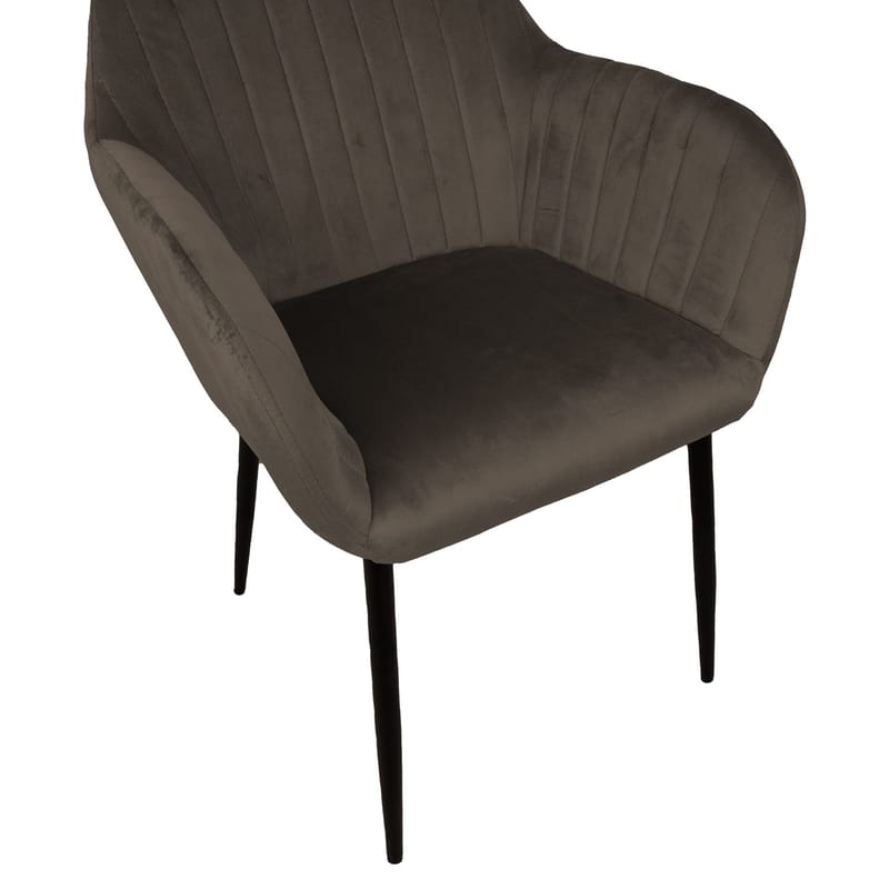Stol HOME4YOU Evelin Brungrå velour - Brungrå - Møbler - Stole & l ænestole - Spisebordsstole & køkkenstole