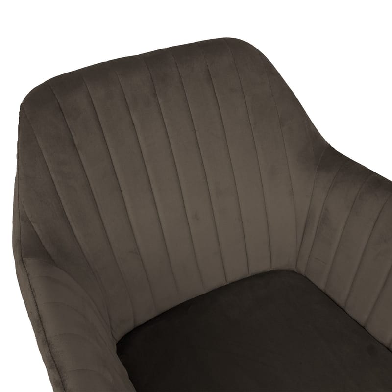 Stol HOME4YOU Evelin Brungrå velour - Brungrå - Møbler - Stole & lænestole - Spisebordsstole & køkkenstole