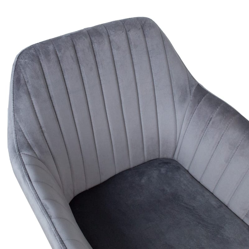Stol HOME4YOU Evelin Grå velour - Grå - Møbler - Stole & lænestole - Spisebordsstole & køkkenstole