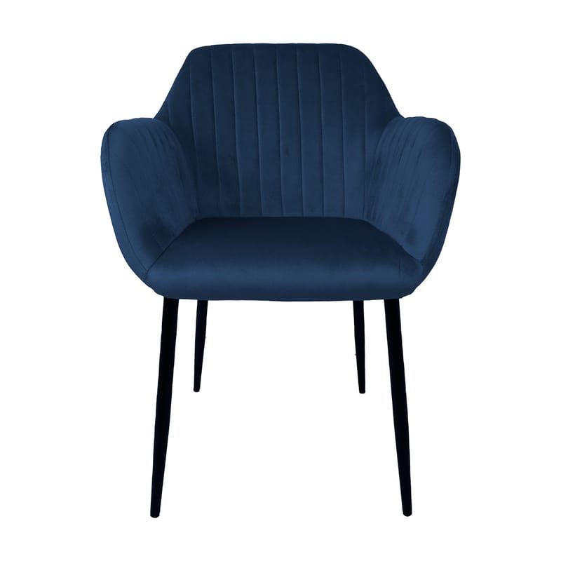 Stol HOME4YOU Evelin Mørkeblå velour - Mørkeblå - Møbler - Stole & lænestole - Spisebordsstole & køkkenstole
