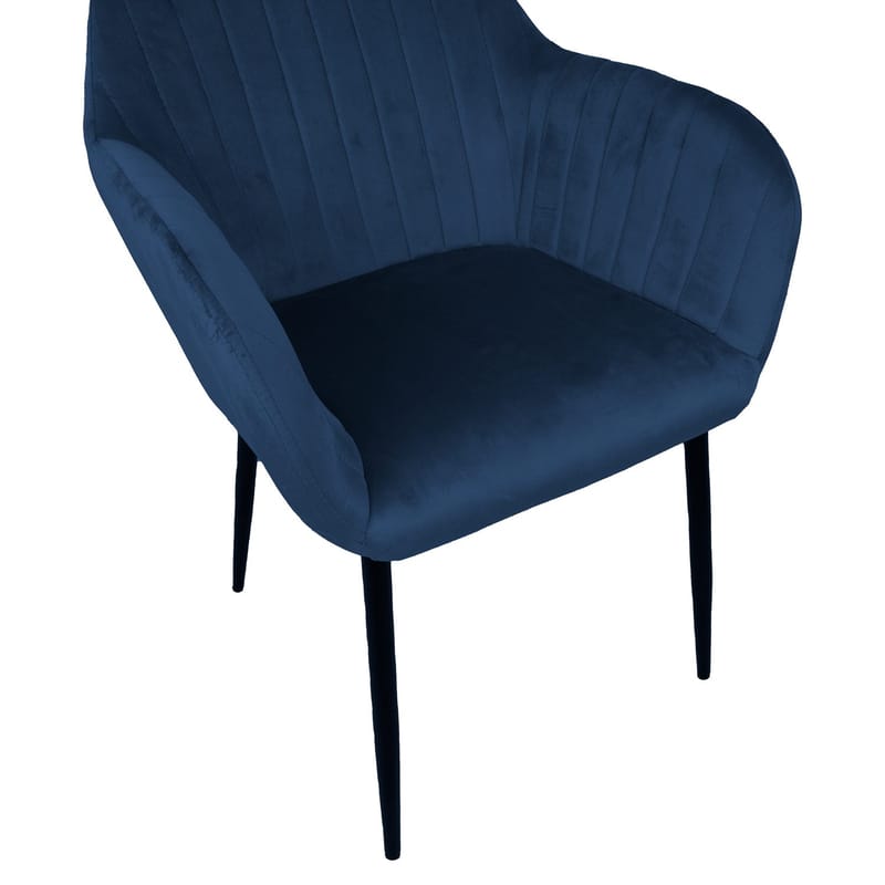Stol HOME4YOU Evelin Mørkeblå velour - Mørkeblå - Møbler - Stole & lænestole - Spisebordsstole & køkkenstole