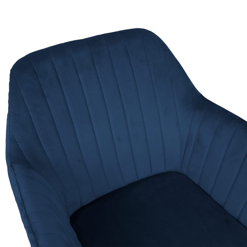 Stol HOME4YOU Evelin Mørkeblå velour - Mørkeblå - Møbler - Stole & lænestole - Spisebordsstole & køkkenstole
