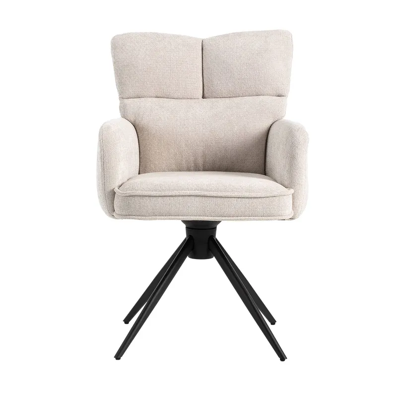 Stol HOME4YOU Lorena drejestol Hvid - Hvid - Møbler - Stole & lænestole - Spisebordsstole & køkkenstole