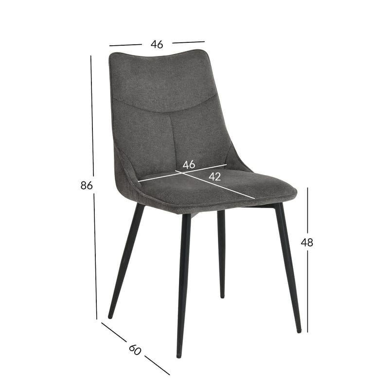 Stol HOME4YOU Maia Grå - Grå - Møbler - Stole & lænestole - Spisebordsstole & køkkenstole
