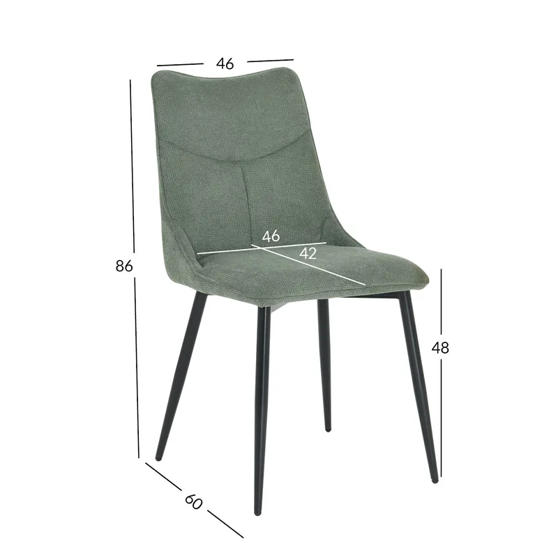 Stol HOME4YOU Maia Grøn - Grøn - Møbler - Stole & lænestole - Spisebordsstole & køkkenstole