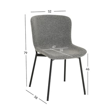 Stol HOME4YOU Manolo Grå bouclé - Grå - Møbler - Stole & lænestole - Spisebordsstole & køkkenstole