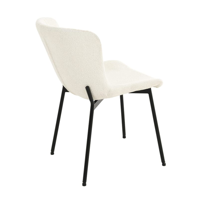Stol HOME4YOU Manolo Hvid bouclé - Hvid - Møbler - Stole & lænestole - Spisebordsstole & køkkenstole