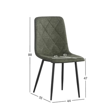 Stol HOME4YOU Mels Grøn - grøn - Møbler - Stole & lænestole - Spisebordsstole & køkkenstole
