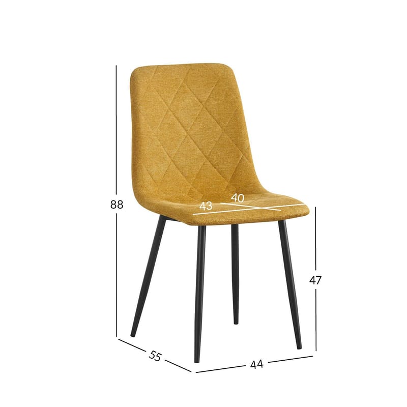 Stol HOME4YOU Mels Gul - Gul - Møbler - Stole & lænestole - Spisebordsstole & køkkenstole