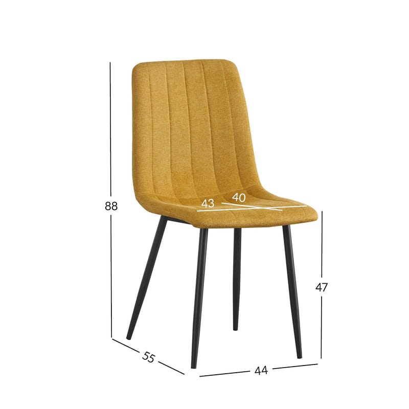 Stol HOME4YOU Milke Gul - Gul - Møbler - Stole & lænestole - Spisebordsstole & køkkenstole
