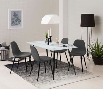 Stol HOME4YOU Wilma grå/sort - Grå/sort - Møbler - Stole & lænestole - Spisebordsstole & køkkenstole