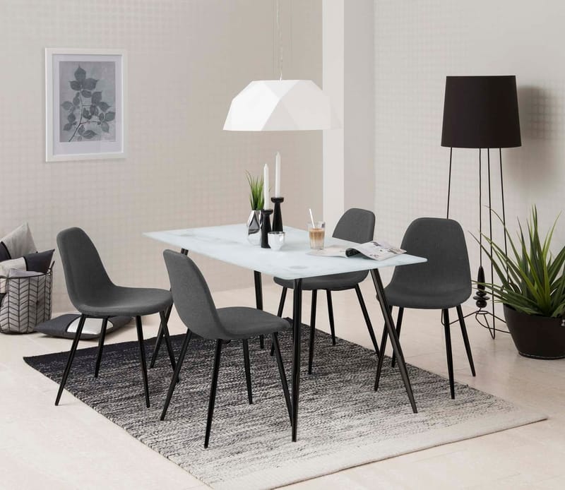 Stol HOME4YOU Wilma grå/sort - Grå/sort - Møbler - Stole & lænestole - Spisebordsstole & køkkenstole