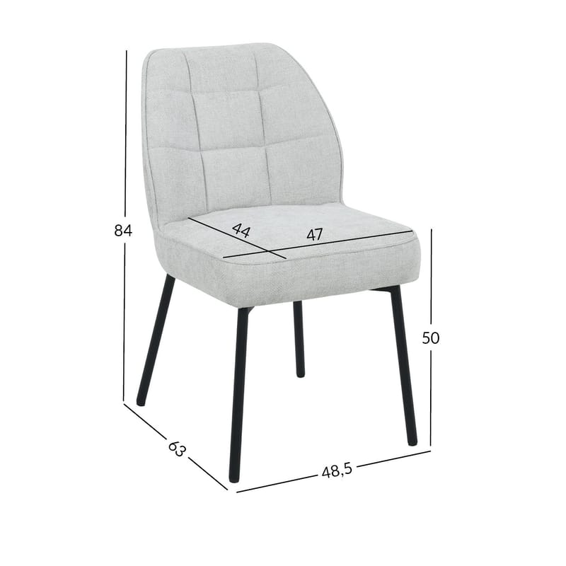 Stol HOME4YOU Zaylen Lysegrå - Lysegrå - Møbler - Stole & lænestole - Spisebordsstole & køkkenstole