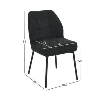 Stol HOME4YOU Zaylen Sort - Sort - Møbler - Stole & lænestole - Spisebordsstole & køkkenstole