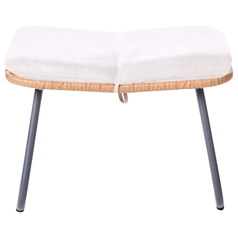 Stol udendørs Mestre med fodskammel kunstflet - naturlig/sort/beige - Havemøbler - Loungemøbler - Loungestol udendørs