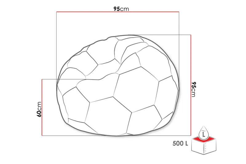 Svalliden Sækkestol 95 cm - Hvid / Sort - Møbler - Stole & lænestole - Sækkestol