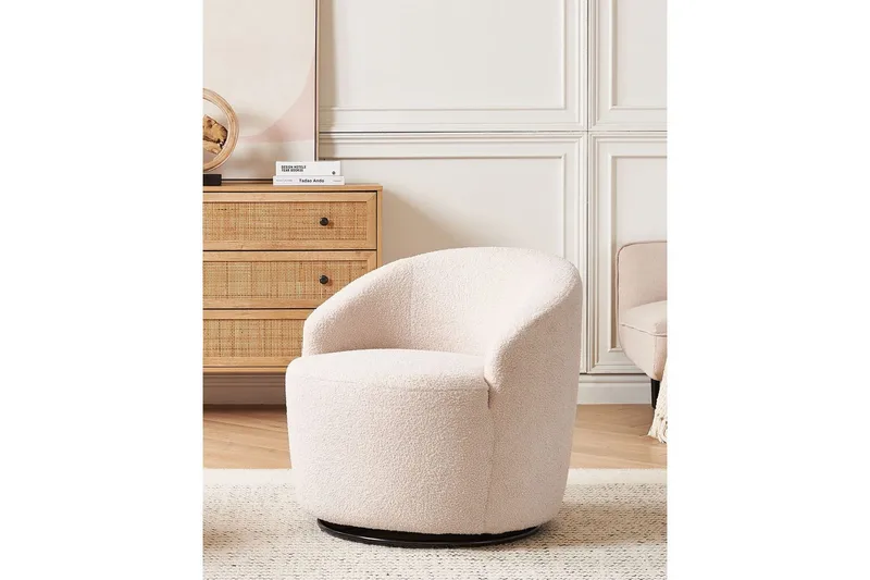 Svingbar lænestol Davik - Beige, sort - Møbler - Stole & lænestole - Lænestole