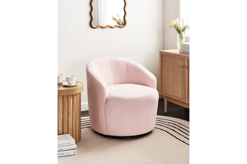 Svingbar lænestol Davik - Rosa, Sort, Rosa, sort - Møbler - Stole & lænestole - Lænestole