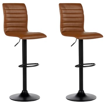 Svingbar skammel Lucerne 2-pak - Brun, Sort - Møbler - Stole & lænestole - Barstole