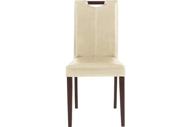 Sybil spisebordsstol kunstlæder 2 stk. - Beige/mørkt træ - Spisebordsstole & køkkenstole