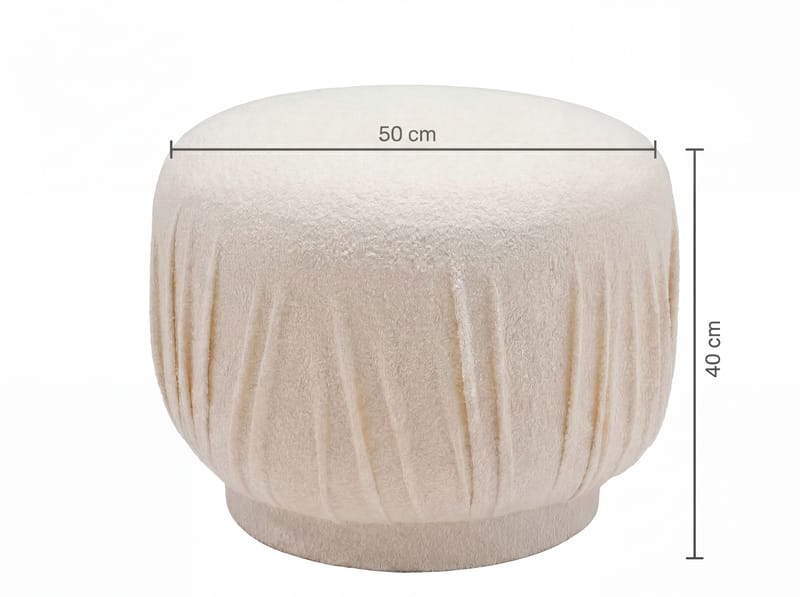 Älven rund siddepuf 50 cm i stof - lys creme - Møbler - Stole & lænestole - Taburet & skammel - Ottoman