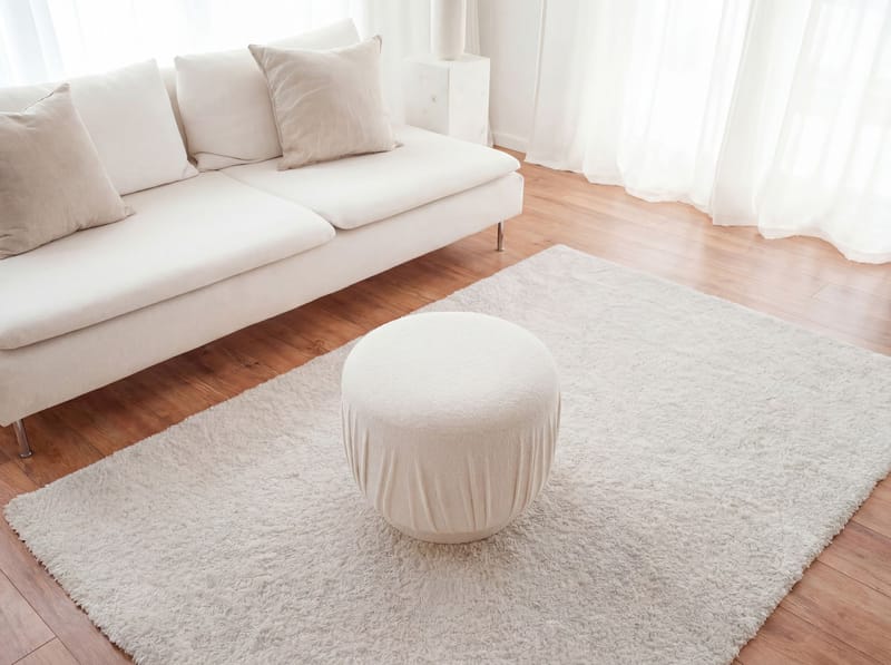 Älven rund siddepuf 50 cm i stof - lys creme - Møbler - Stole & lænestole - Taburet & skammel - Ottoman