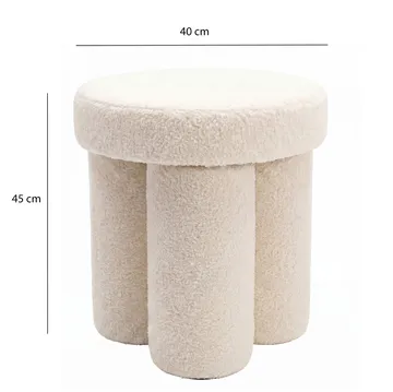 Ölvik rund siddepuf 40 cm i teddystof - lys creme - Møbler - Stole & lænestole - Taburet & skammel - Ottoman