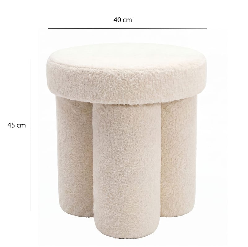 Ölvik rund siddepuf 40 cm i teddystof - lys creme - Møbler - Stole & lænestole - Taburet & skammel - Ottoman