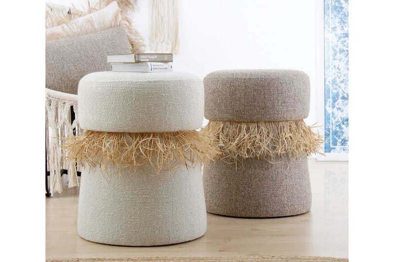 Anaro Sækkestol Rund - Beige - Møbler - Stole & lænestole - Taburet & skammel - Ottoman
