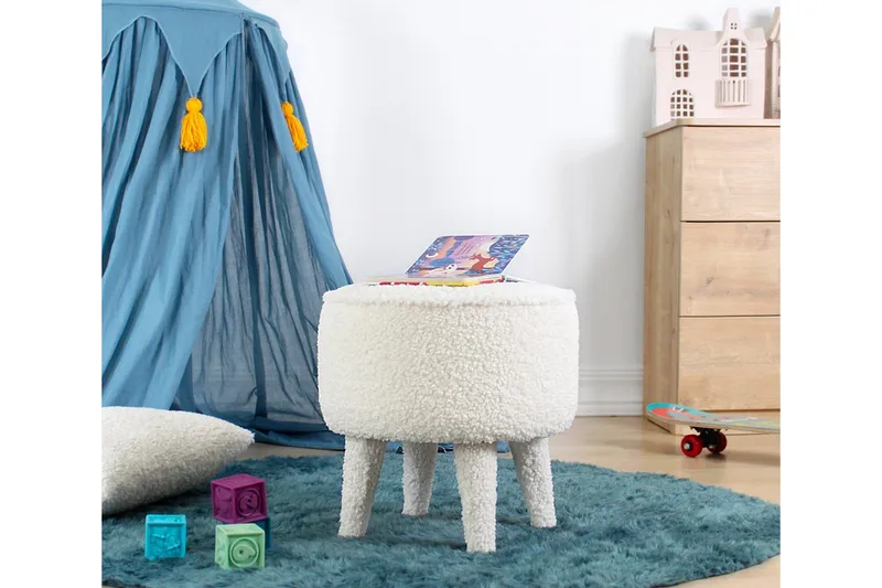 Anaro Sækkestol Rund - Hvid - Møbler - Stole & lænestole - Taburet & skammel - Ottoman