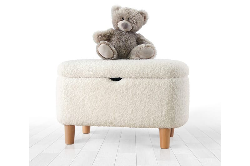 Anaro Puf 61 cm Rektangulært - Hvid - Møbler - Stole & lænestole - Taburet & skammel - Ottoman