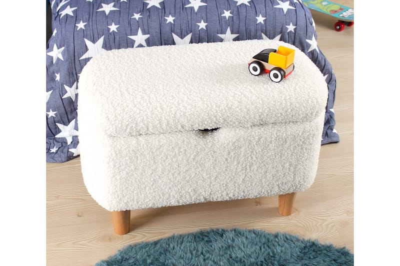 Anaro Puf 61 cm Rektangulært - Hvid - Møbler - Stole & lænestole - Taburet & skammel - Ottoman